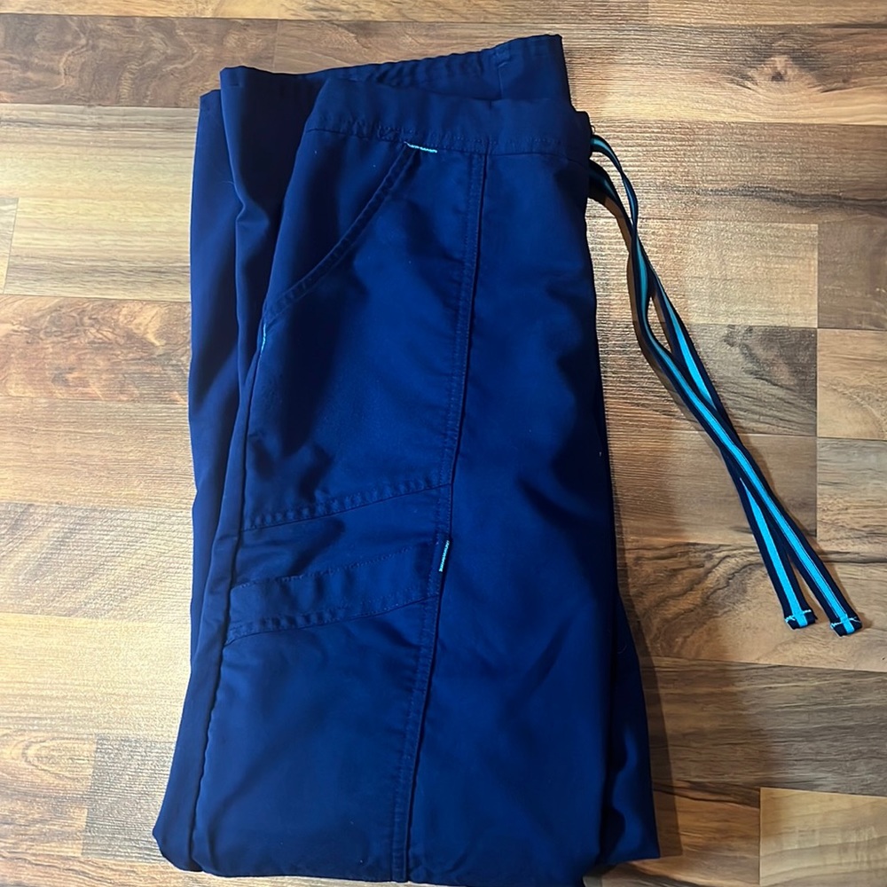 Navy drawstring scrub pants